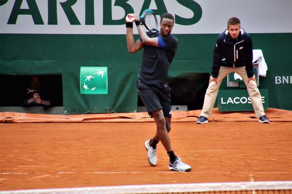 Gaël Monfils en huitièmes de finale de Roland-Garros 2018 contre David Goffin , ligne du palmarès de Gaël Monfils la plus prestigieuse