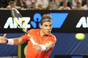Raquette de Rafael Nadal à l'Open d'Australie 2011 - Crédits photo : Christopher Johnson